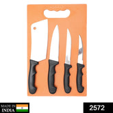 Chopping Board with Knife Set (Pack of 5)